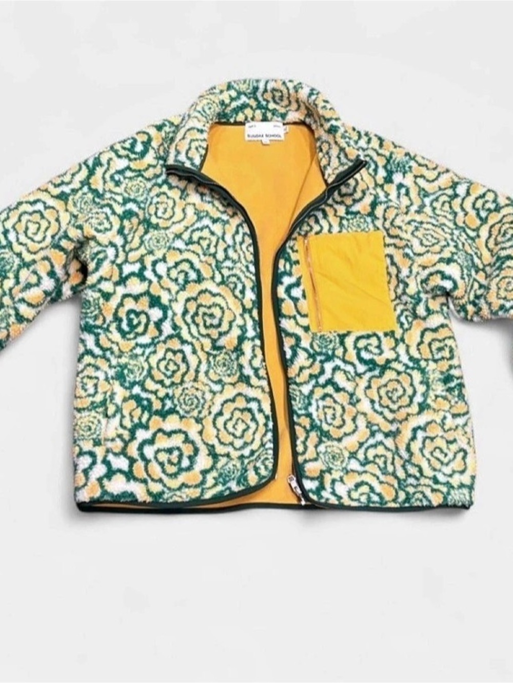 Sundae School Broccoli Fleece Jacket Green & Yellow XL